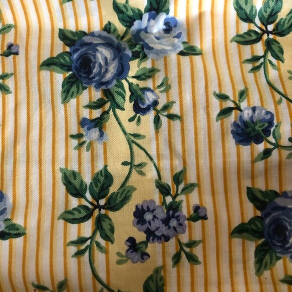 Longaberger Yellow Blue Floral Fabric Basket Liner USA Country CottageCore - Picture 2 of 4